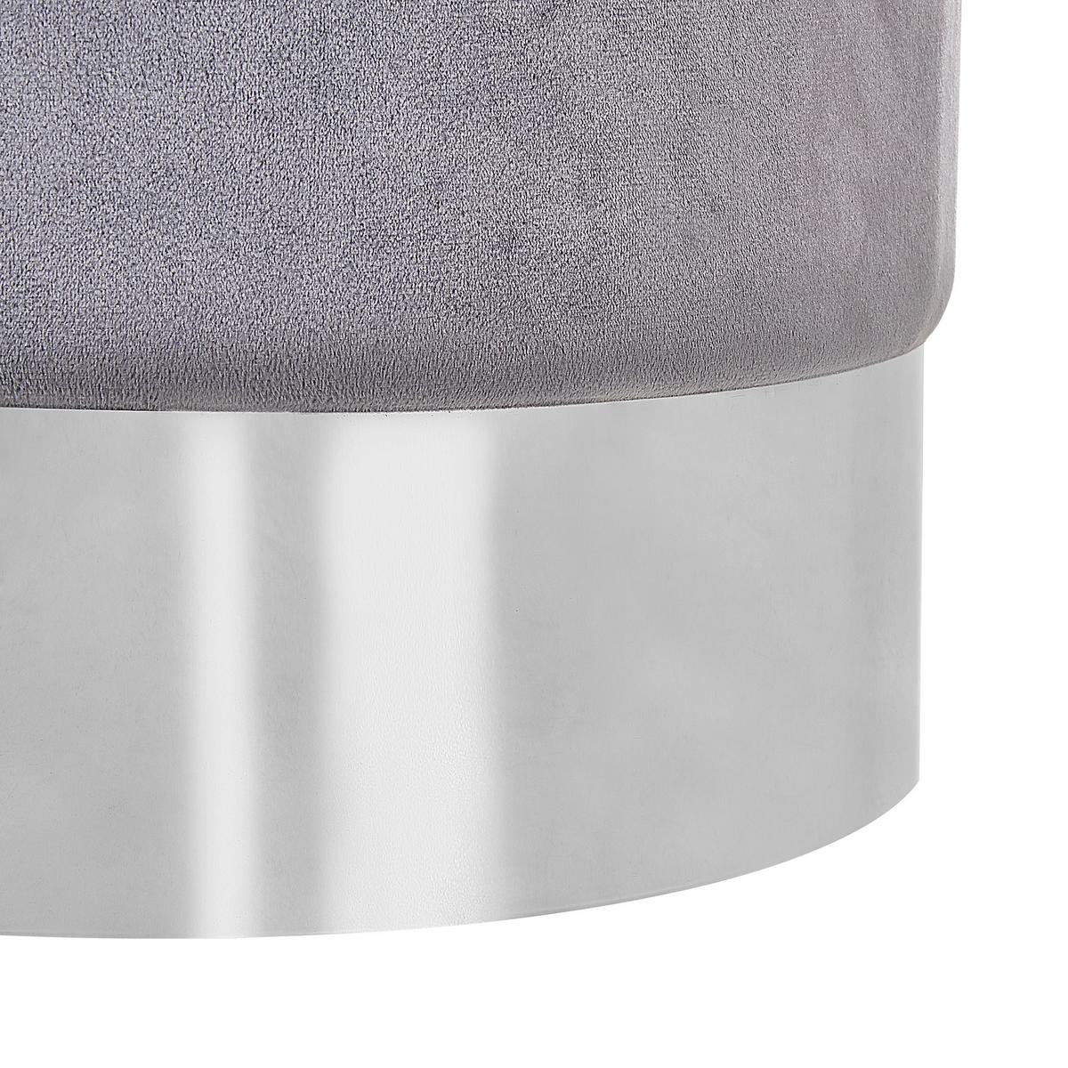 POUF Brigitte 36/36/44 cm - Grau, Textil (36/44/36cm) - Beliani