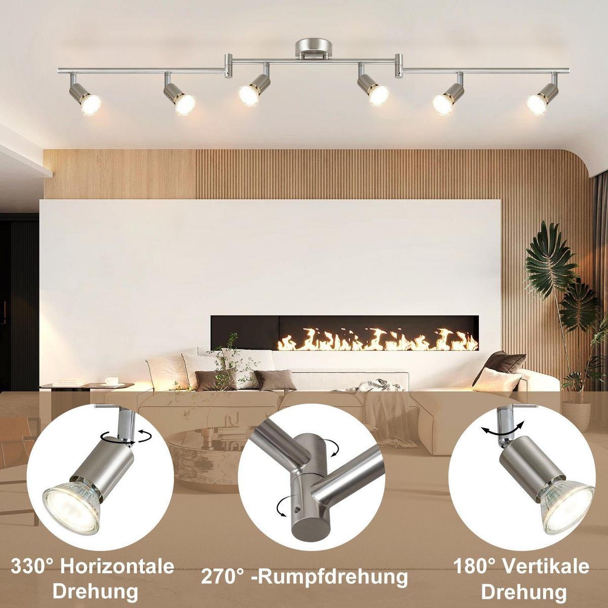 DECKENSTRAHLER Zyborg 108/15/8cm - Silberfarben, Metall (108/15/8cm) - ZMH