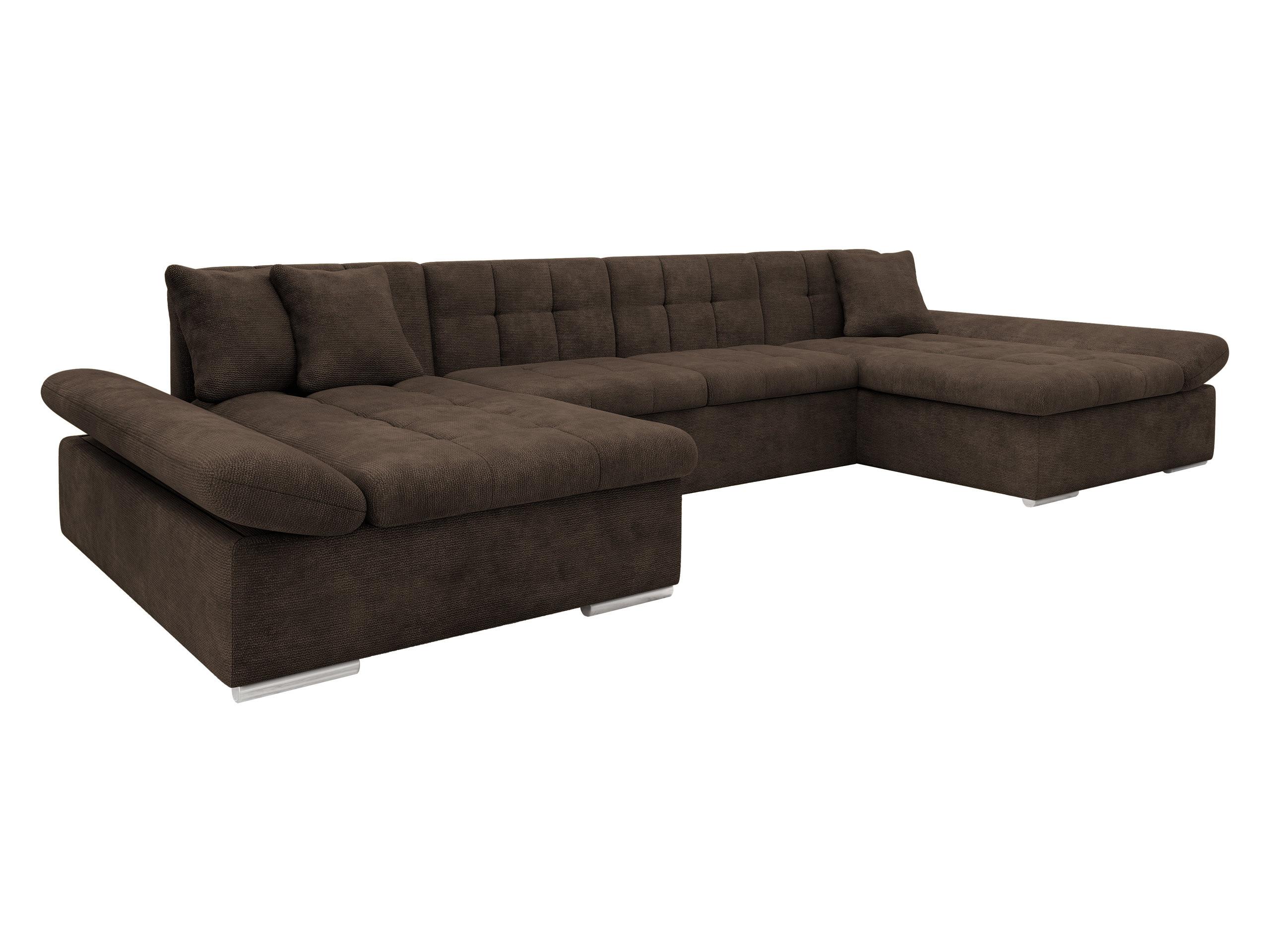 WOHNLANDSCHAFTEN Alia - Dunkelbraun, Holz/Textil (360/75/160cm) - MIRJAN24