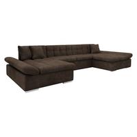 WOHNLANDSCHAFTEN Alia - Dunkelbraun, Holz/Textil (360/75/160cm) - MIRJAN24
