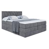 BOXSPRINGBETT LEPARO KING - 140 x 200 - H3/H4 - Dunkelgrau - Dunkelgrau, Holzwerkstoff (140/200cm) - ALTDECOR