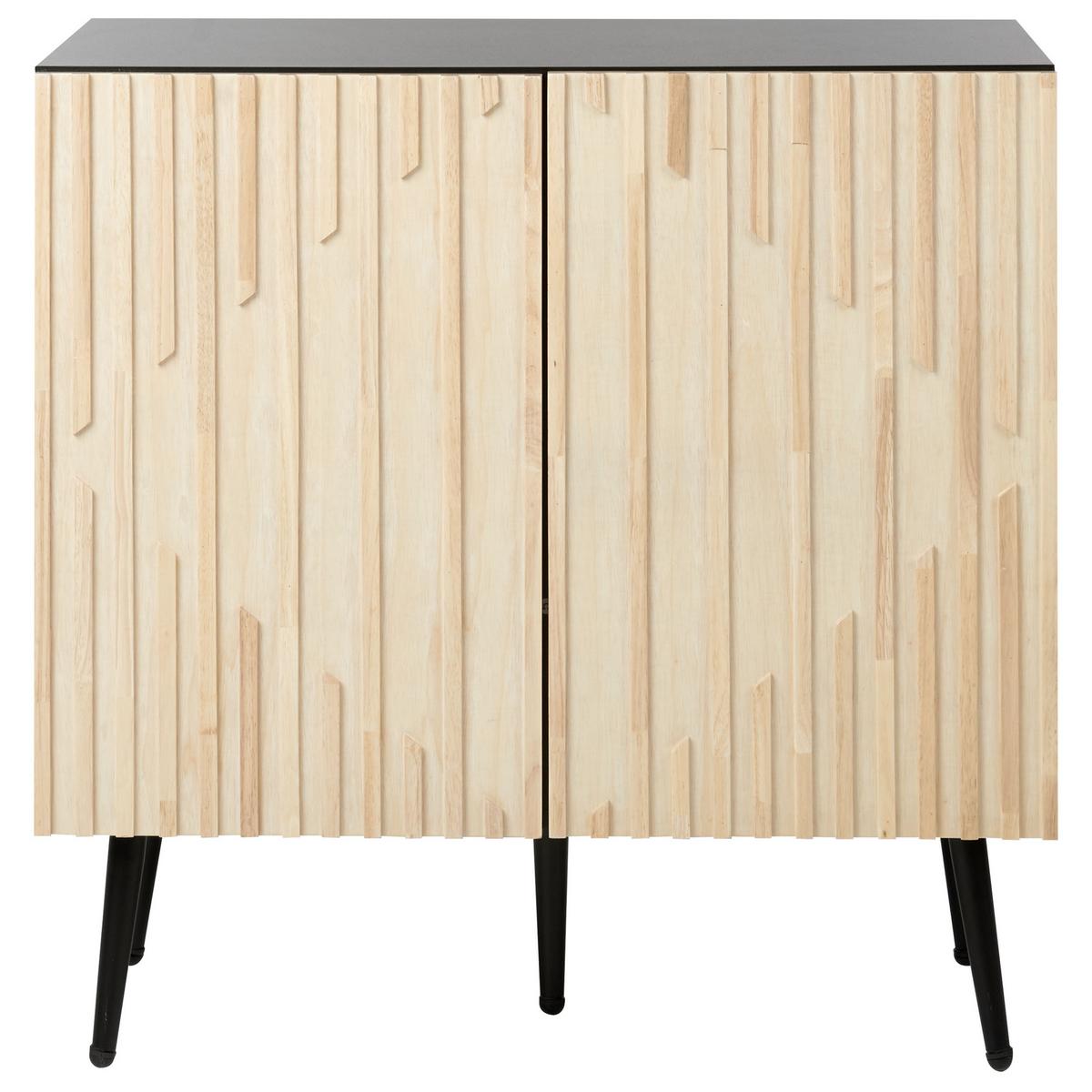 SCHRANK Braun/Schwarz Dalcross - Braun, Holzwerkstoff (80/80/43cm) - Beliani