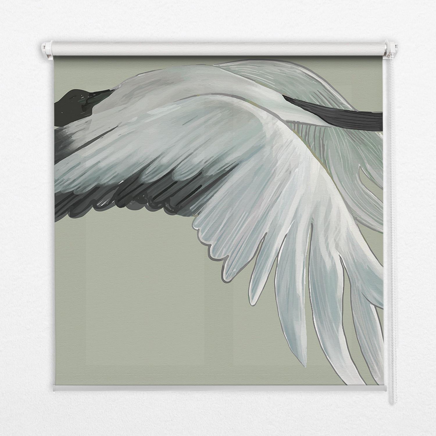 INNENROLLO - Fensterrollo - Rollo - 80x140 cm - Kranich im Flug - Grau, Kunststoff (80/140/0.5cm) - TULUP