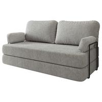 BETTSOFA NIKSI aus Schaumstoff Bucle-Stoff Hellgrau Schlaffunktion - Hellgrau, Textil (170/86/80cm) - MASSENO