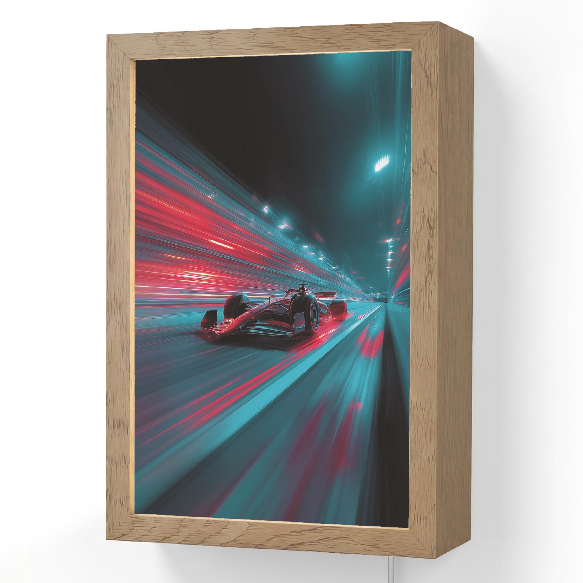 WANDLEUCHTE Rennwagen - Rot - Geschwindigkeit 20x30 cm - Türkis, Holzwerkstoff (20/30/8cm) - OnlyWow