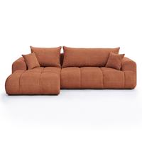 ECKSOFA MILANO Links mit Schlaffunktion und Bettkasten Orange - Orange, Kunststoff/Textil (265/145cm) - Idohome
