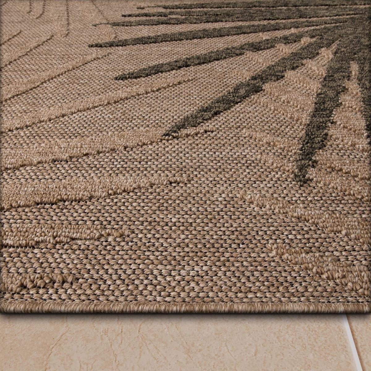 OUTDOORTEPPICH, mit Blätter-Motiv, Beige, 160 x 220 cm - Beige, Textil (220/160cm) - KADIMA DESIGN