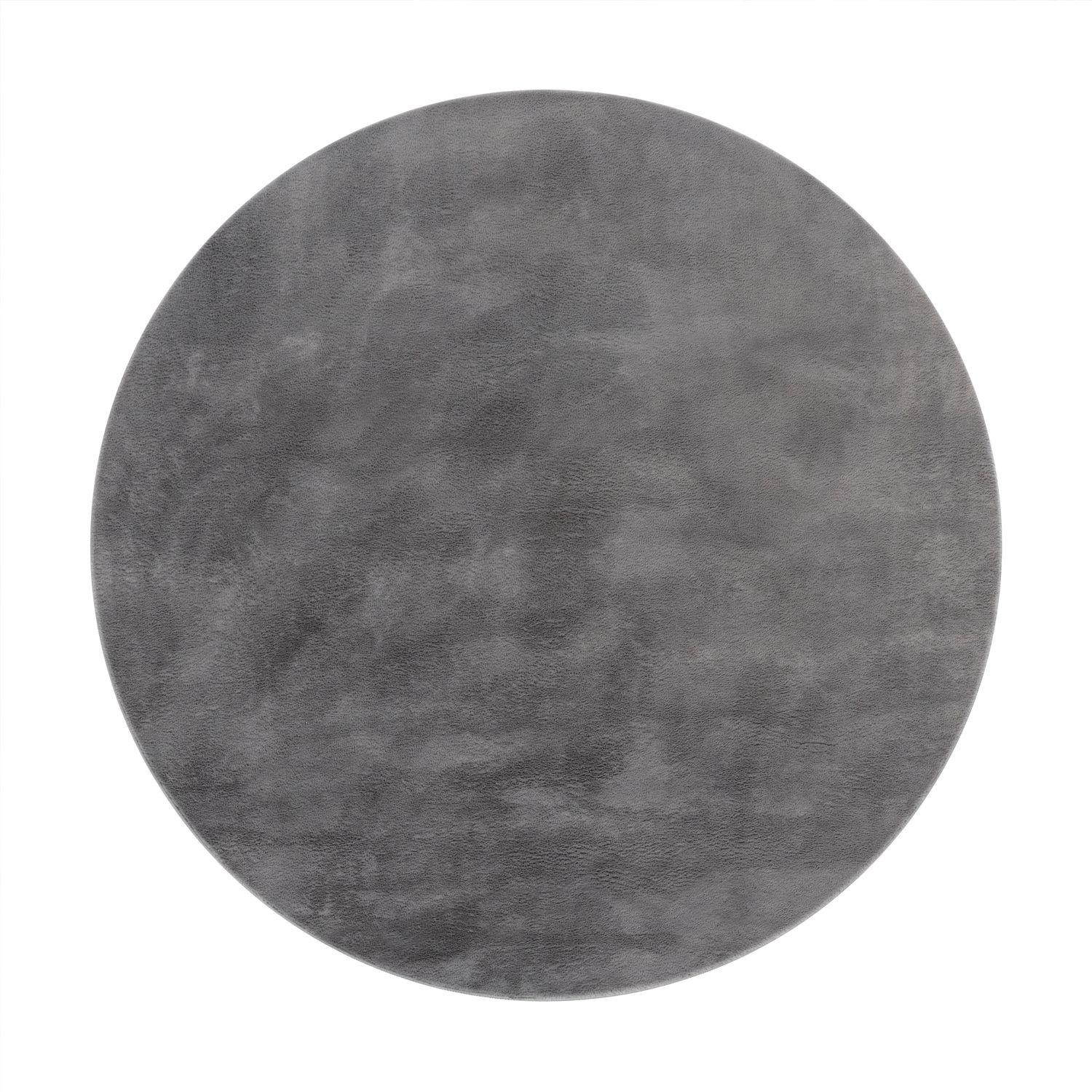 HOCHFLORTEPPICHE Anthrazit Ø 120 cm - Anthrazit, Kunststoff (120/120cm) - TT Home