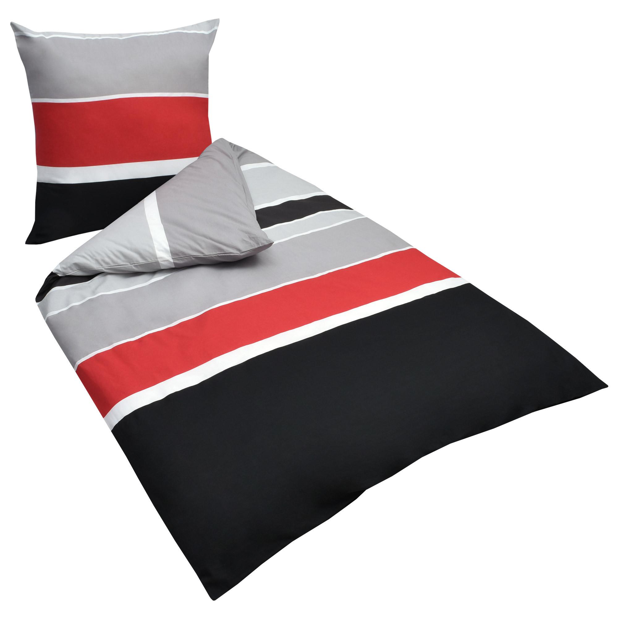 BETTWWÄSCHE Delia 155/220 cm + Kissenbezug 80/80 cm Gestreift Renforcé - Multicolor, Textil (155/220cm)
