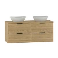DOPPELWASCHTISCH 120.6cm Astrid Holz - Braun, Holzwerkstoff (120.6/52.2/46.5cm) - Petits-meubles