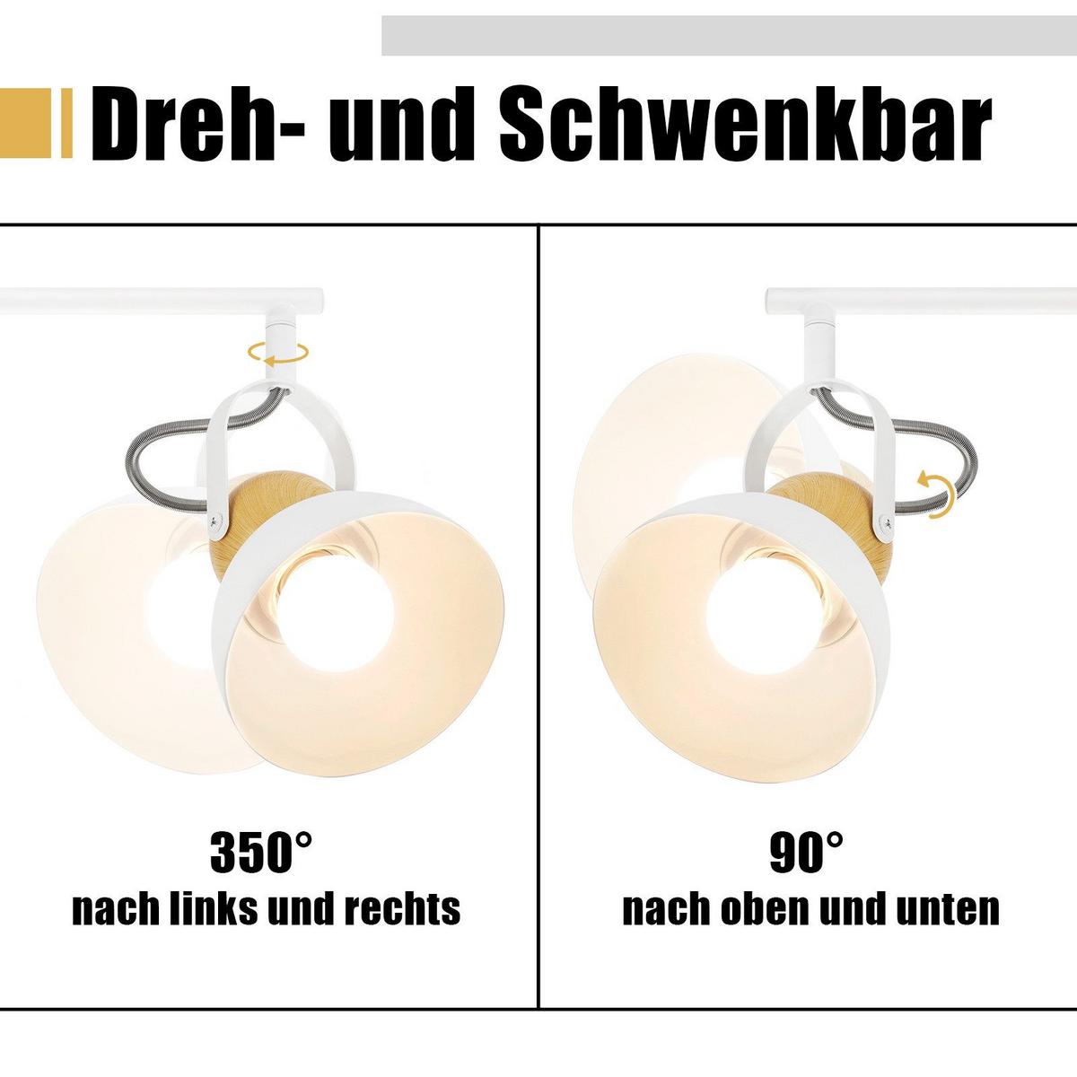 DECKENSTRAHLER Fox 3-flammig 46/21/15 cm - Weiß, Metall (46/21/15cm) - Nettlife