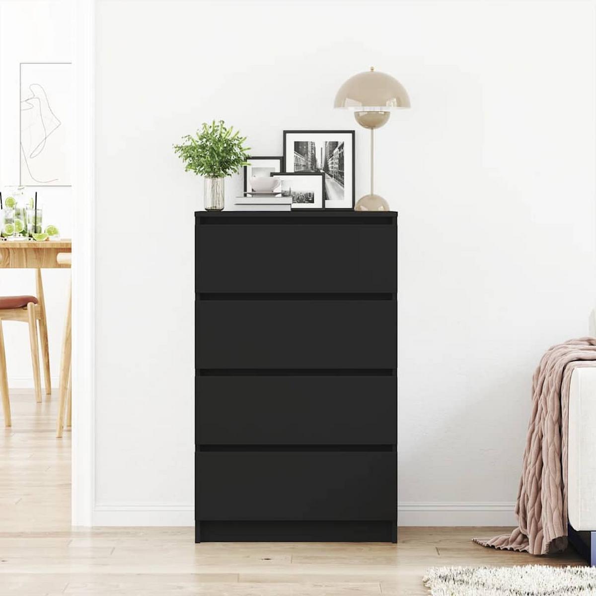 KOMMODE Parker 60/35/98.5 cm - Schwarz, Holzwerkstoff (60/98.5/35cm) - Nettlife