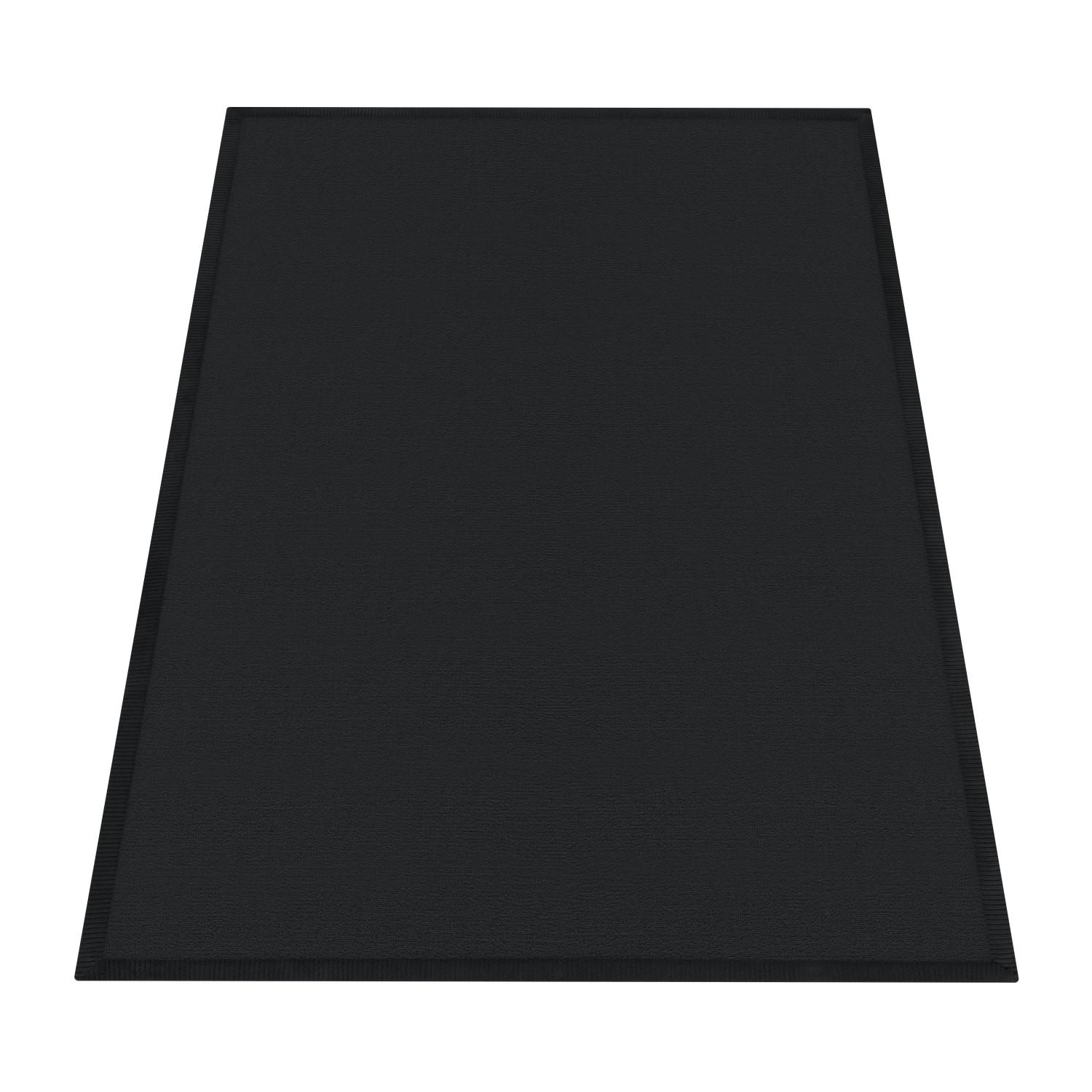 KURZFLORTEPPICH Waschbar, einfarbig, aus Polyester, Schwarz, 120 x 160 cm - Schwarz, Textil (120/160cm) - KADIMA DESIGN