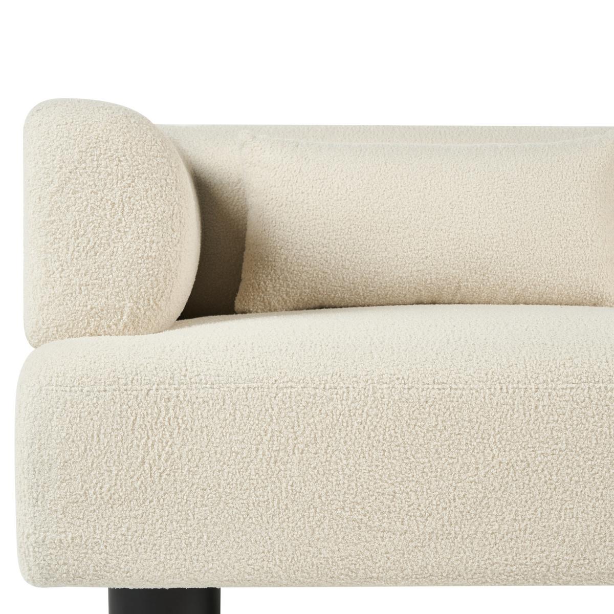 2-SITZER-SOFA Bouclé Cremeweiß Movik - Creme, Textil (183/74/90cm) - Beliani