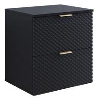 WASCHBECKENUNTERSCHRANK Borneo 2 Schubladen Matt Schwarz - 60 x 49 x 63 cm - Schwarz, Holz (60/63/49cm) - Badplaats