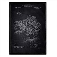 POSTER Beiwagen Patent A3 Rahmenlos - Schwarz, Papier (29.7/5/42cm) - Nacnic