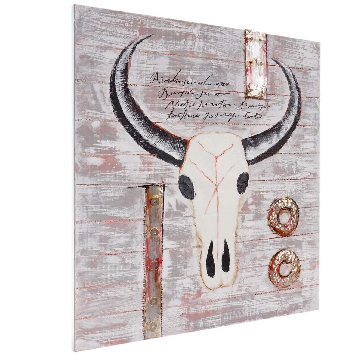 ÖLGEMÄLDE STIER HANDGEMALT Mehrfarbig - Multicolor, Textil (90/100cm) - MCW