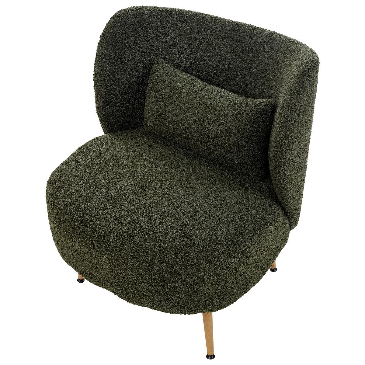 SESSEL Dunkelgrün Otsby II - Dunkelgrün/Braun, Textil (60/76/55cm) - Beliani