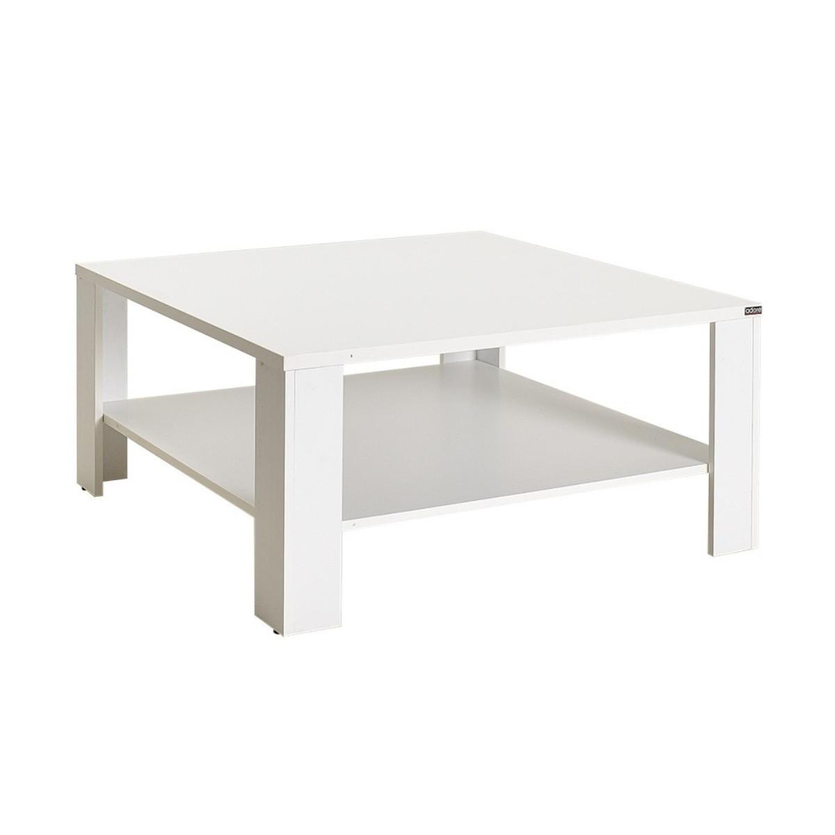 COUCHTISCH mit Ablagefach - lena 90/90/42 cm - Weiß, Holzwerkstoff (90/90/42cm) - Calicosy