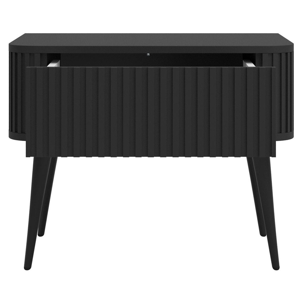 NACHTTISCH Ovarlo Schwarz 63 cm - Schwarz, Holzwerkstoff/Metall (63.2/49.2/38cm) - Selsey