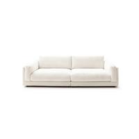 BIG SOFA RAINA Cremeweiß Cord - Creme/Schwarz, Kunststoff/Textil (254/85/150cm) - KAWOLA