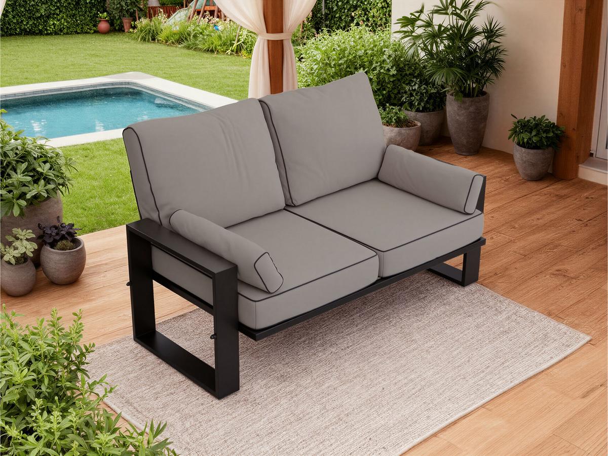LOUNGESOFA Elba 2 Sitzer - Grau - Grau, Textil (150/90/87cm) - MKS