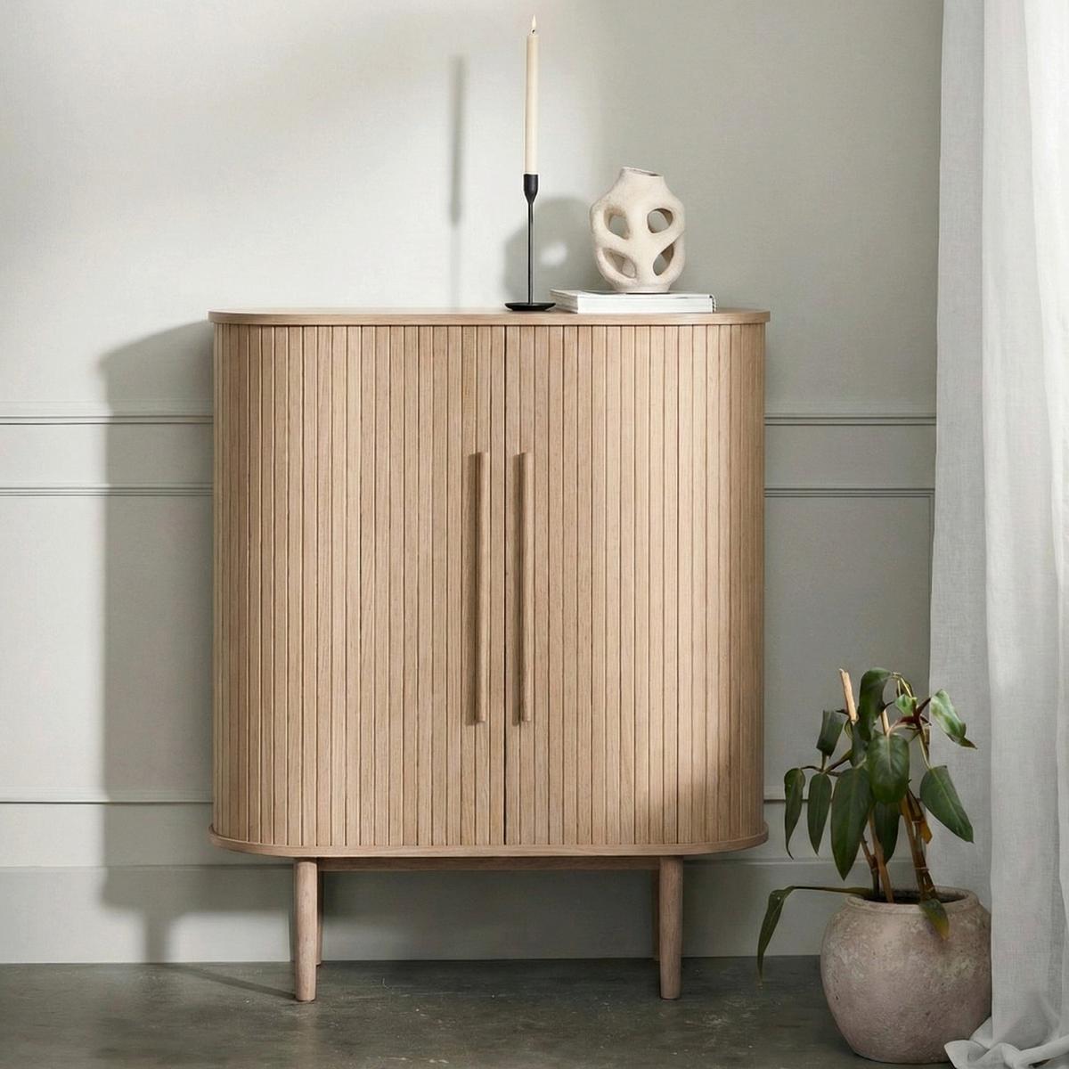HIGHBOARD Meta 1-türig 100 cm - Hellbraun/Beige, Holz/Holzwerkstoff (100/118/40cm) - Selsey