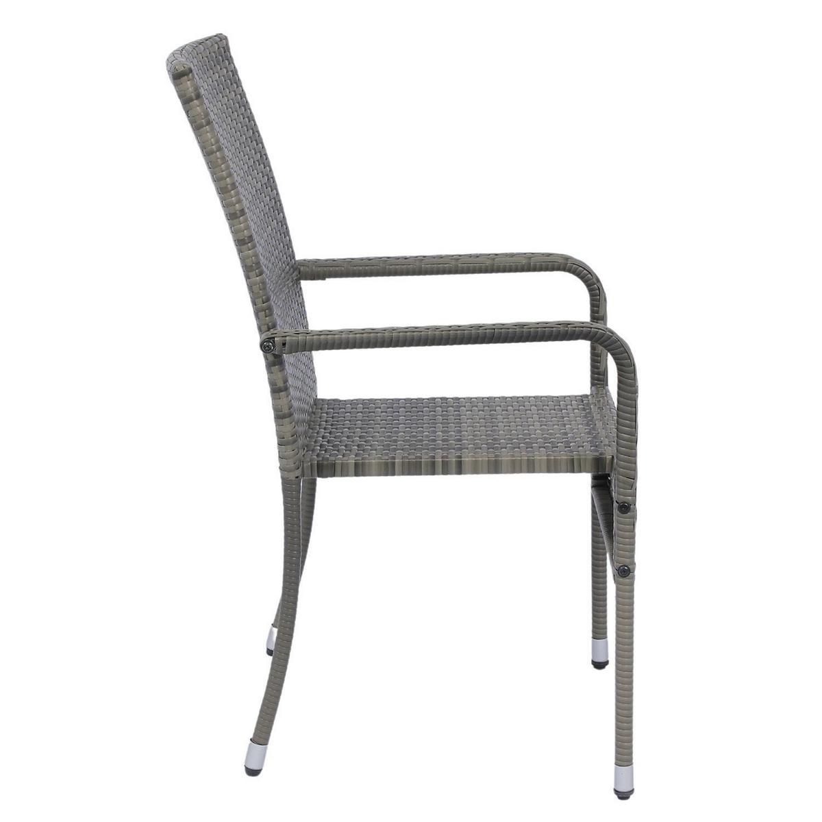 GARTENSTÜHLE Yoro 8er-Set - Grau, Kunststoff (50/90/50cm) - Juskys