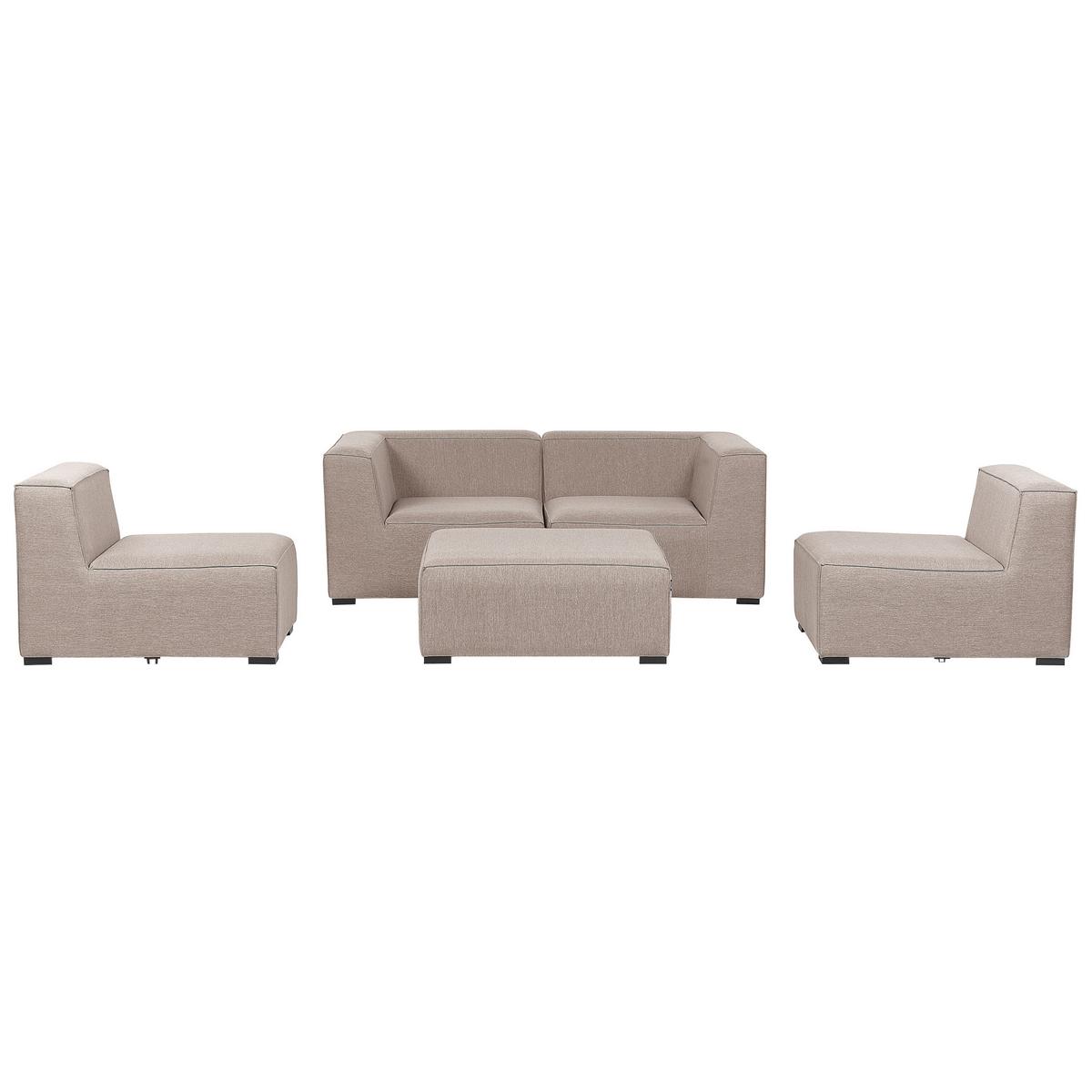 LOUNGE SET 4-Sitzer beige modular Arezzo - Beige, Textil - Beliani