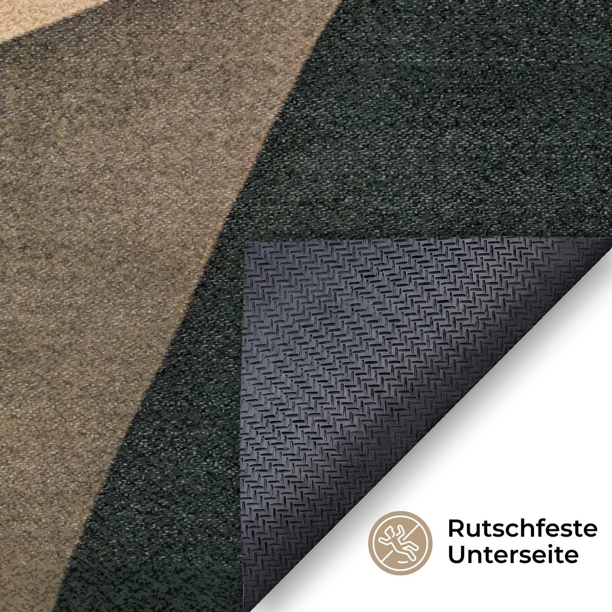 FUSSMATTE Formen - Ockergelb - Abstrakt Flurteppich 180x120 cm - Multicolor, Kunststoff (180/0.4cm) - MuchoWow