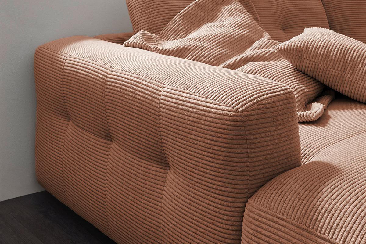 ECKSOFA MIKA Braun Cord - Schwarz/Braun, Kunststoff/Textil (276/167cm) - KAWOLA