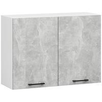HÄNGESCHRANK Weiß, Beton 58/80/30 - Hellgrau/Weiß, Holzwerkstoff (80/58/30cm) - RAUMHIRSCH FURNITURE
