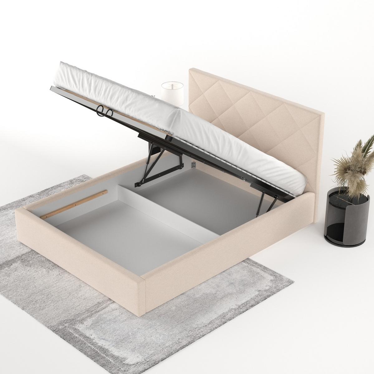 POLSTERBETT Torno 160/200 cm Creme im Asti Stoff - Creme/Schwarz, Holz/Holzwerkstoff (160/200cm) - AltaBeds