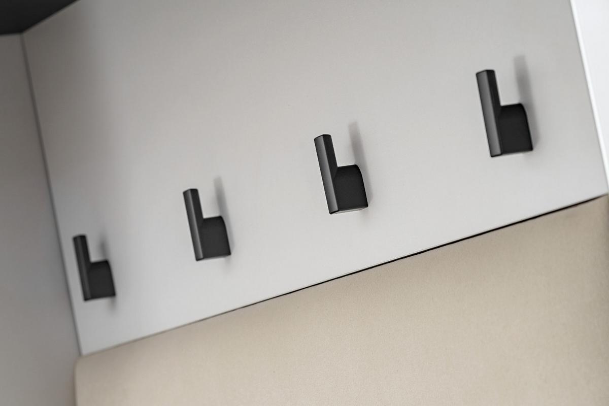 GARDEROBEN-SET Kaschmir, schwarz 3-teilig 90 cm, Flurgarderobe in modernem Desgin - Kaschmir/Schwarz, Holzwerkstoff/Kunststoff (90/203/32cm) - Inn.Furn