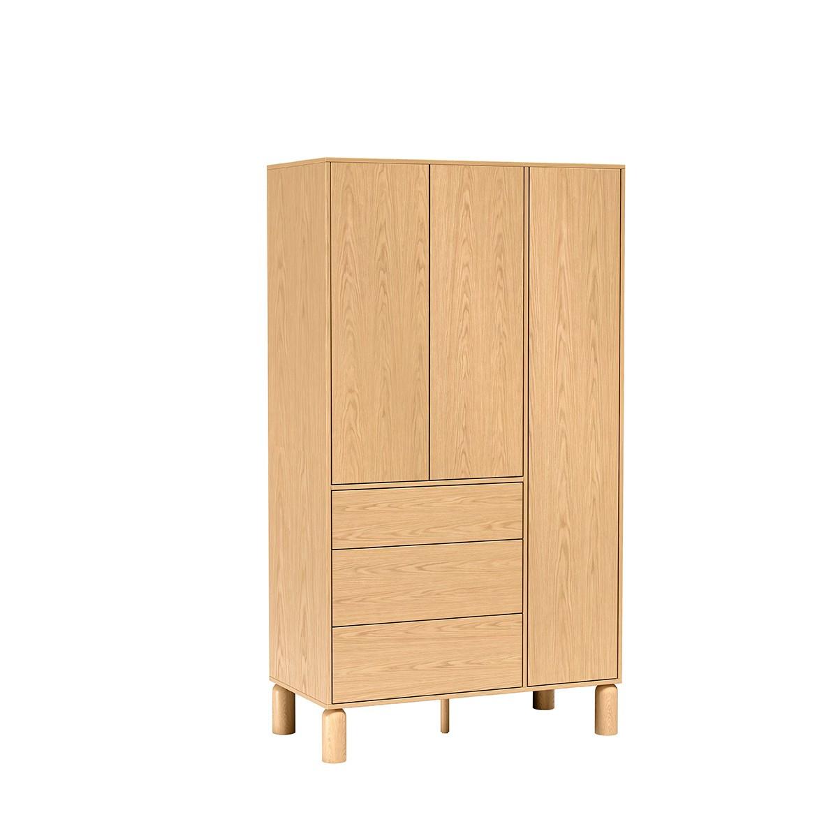 DREHTÜRENSCHRANK SABBIA 110/197/55cm 3-türig Eichefarben - Eichefarben, Holzwerkstoff (110/197/55cm) - MASSENO