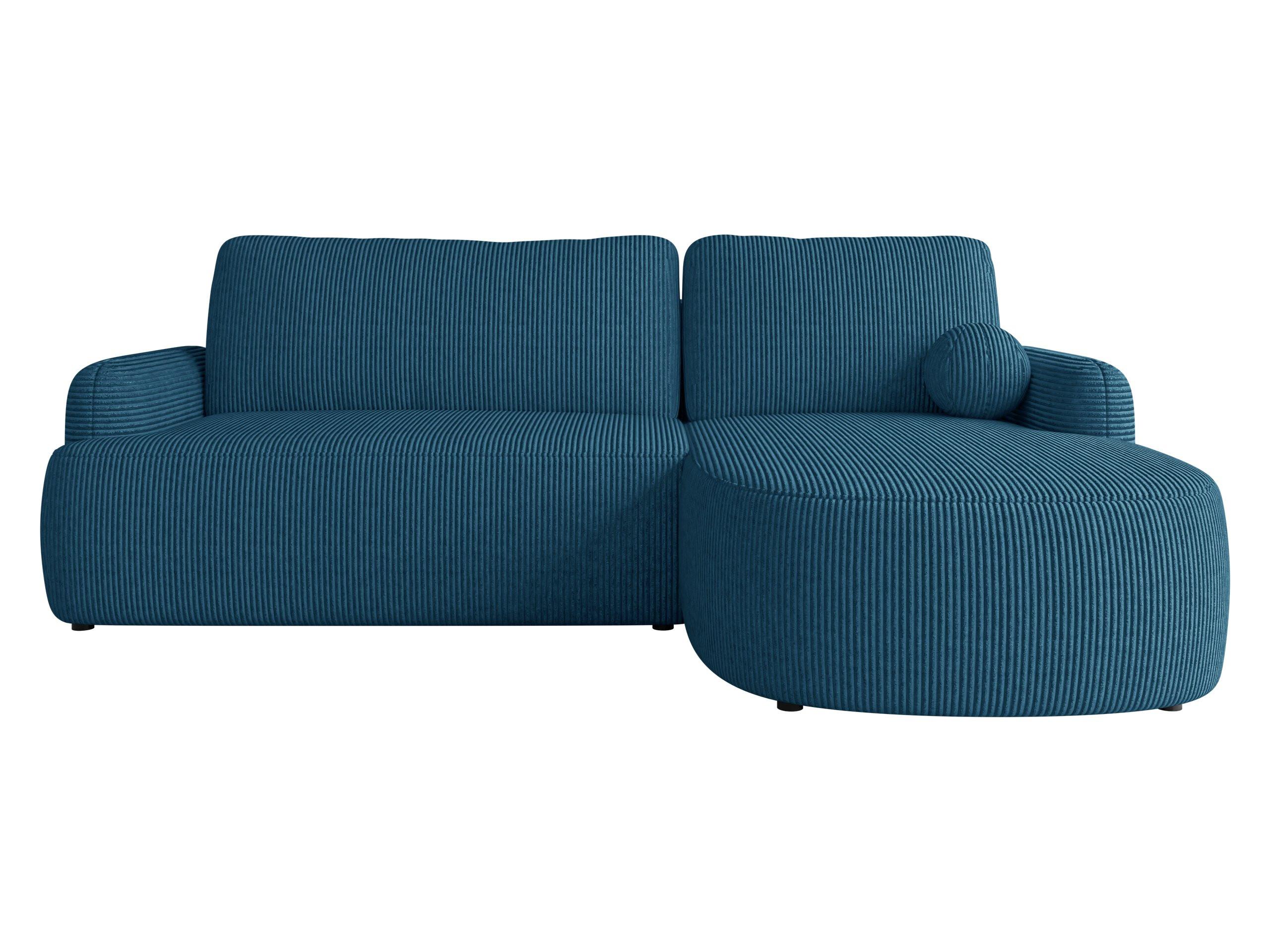 ECKSOFA Loridu Cord, Seite: Rechts - Blau/Schwarz, Holz/Kunststoff (250/174cm) - MIRJAN24