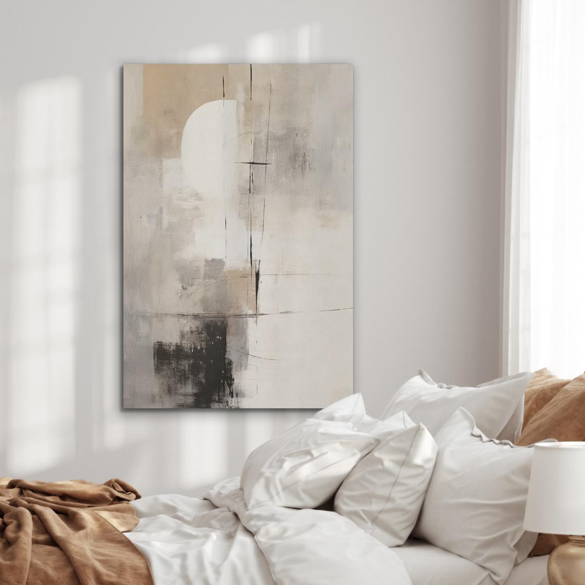 AKUSTIKBILD Abstrakt - Kunst - Grau Wanddeko 70x100 cm - Hellgrau, Kunststoff (70/100/0.9cm) - MuchoWow