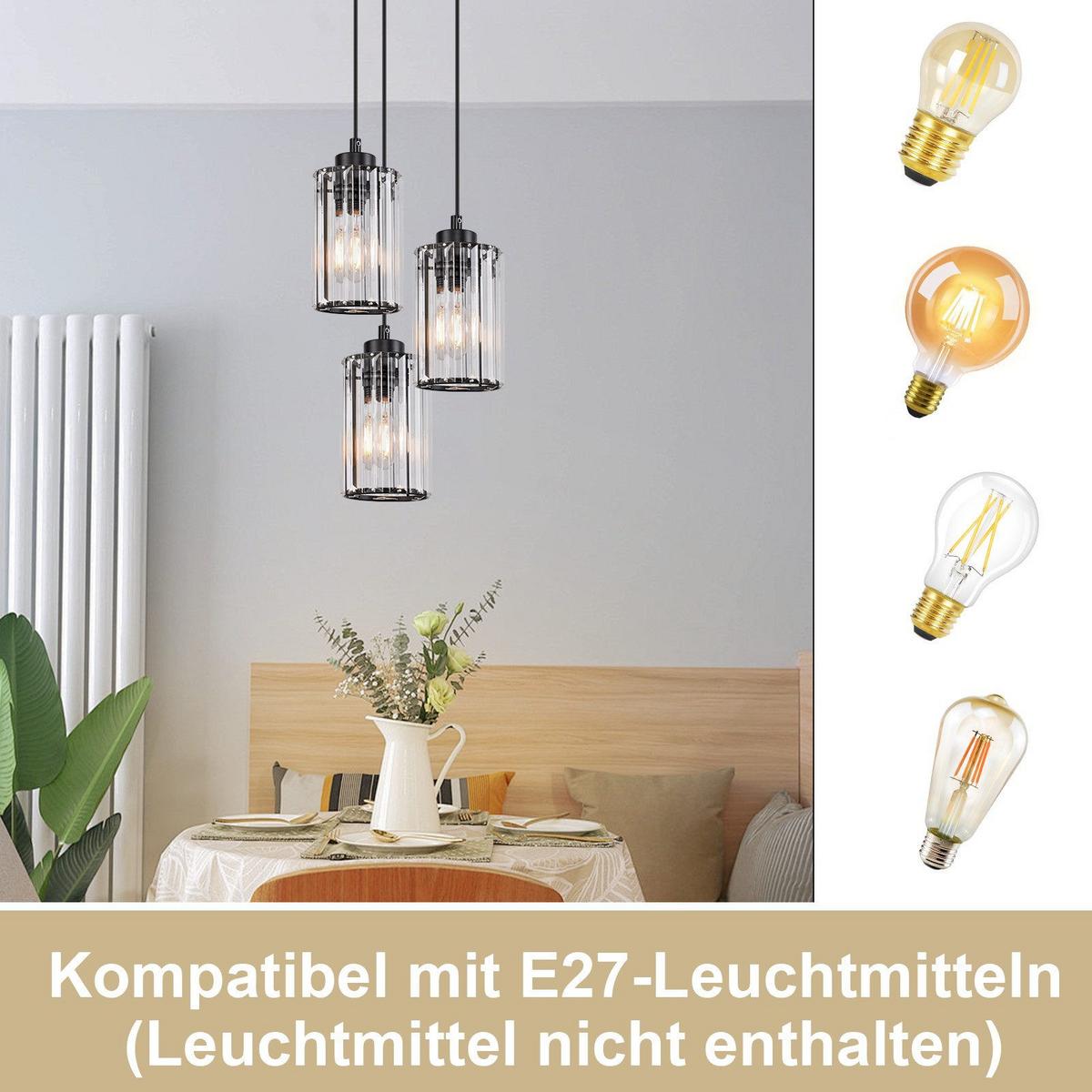 PENDELLEUCHTE Marklund 9/9/140 cm - Schwarz, Metall (9/9/140cm) - Nettlife