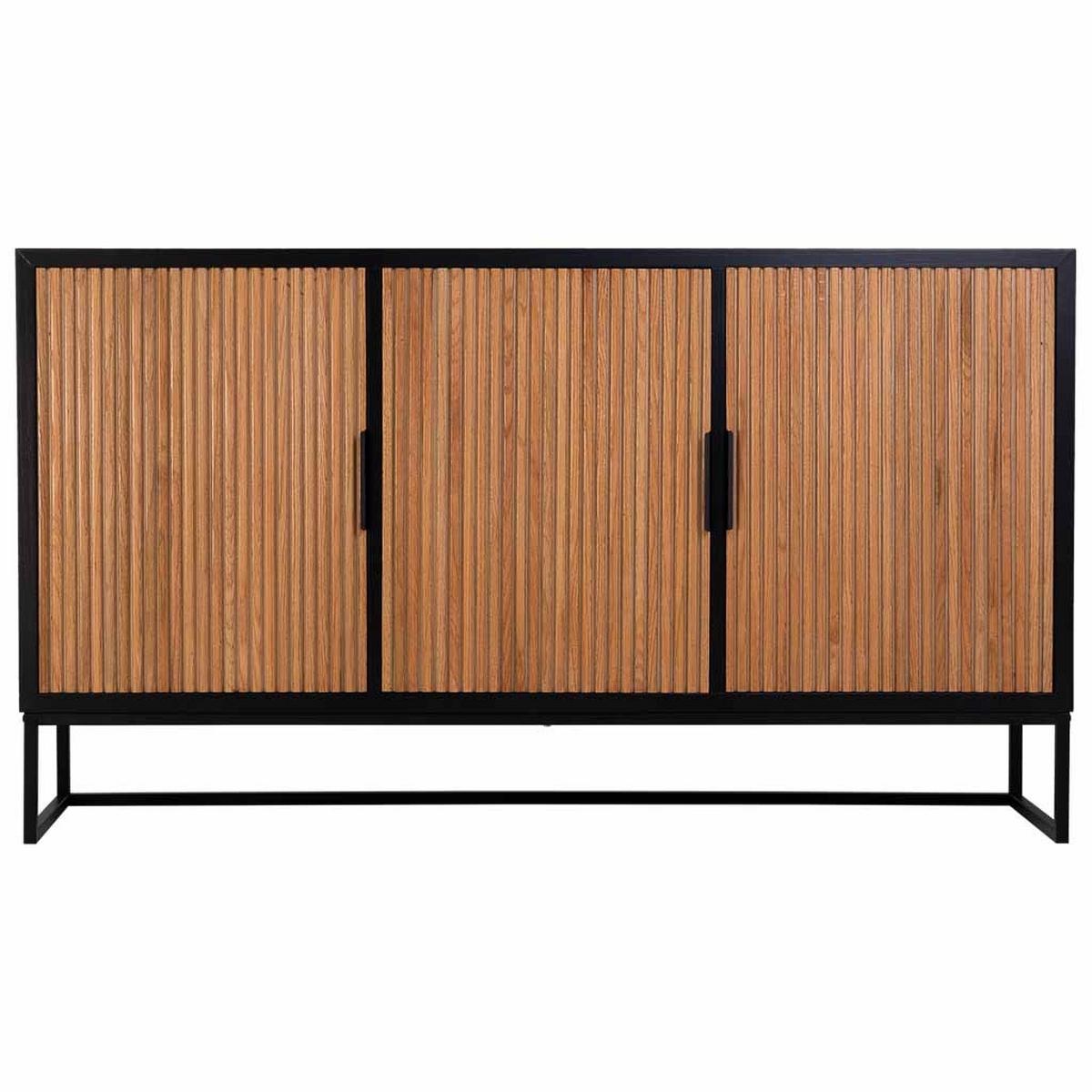 SIDEBOARD mit 3-türiges aus holz und metall 160x41x90 cm - Braun, Holz (160/90/41cm) - Wanderlust