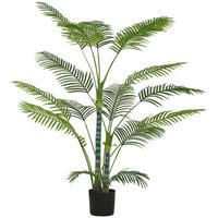 KÜNSTLICHE Palme groß 175 cm Kunstpflanze im Topf mit UV-Schutz für Garten - Schwarz/Grün, Kunststoff (175cm) - HOMCOM