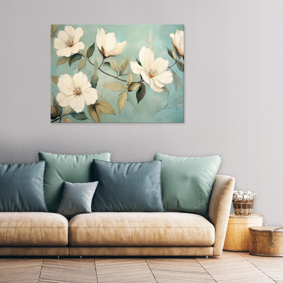 LEINWANDBILD Blumen Modern Wohnzimmer 100x70 - Multicolor, Holzwerkstoff (100/70cm) - Wallarena