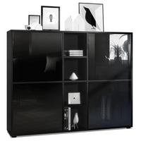 HIGHBOARD Cuba Türen in Schwarz Hochglanz - Schwarz Hochglanz, Holzwerkstoff (130.5/105.5/35.5cm) - Vladon