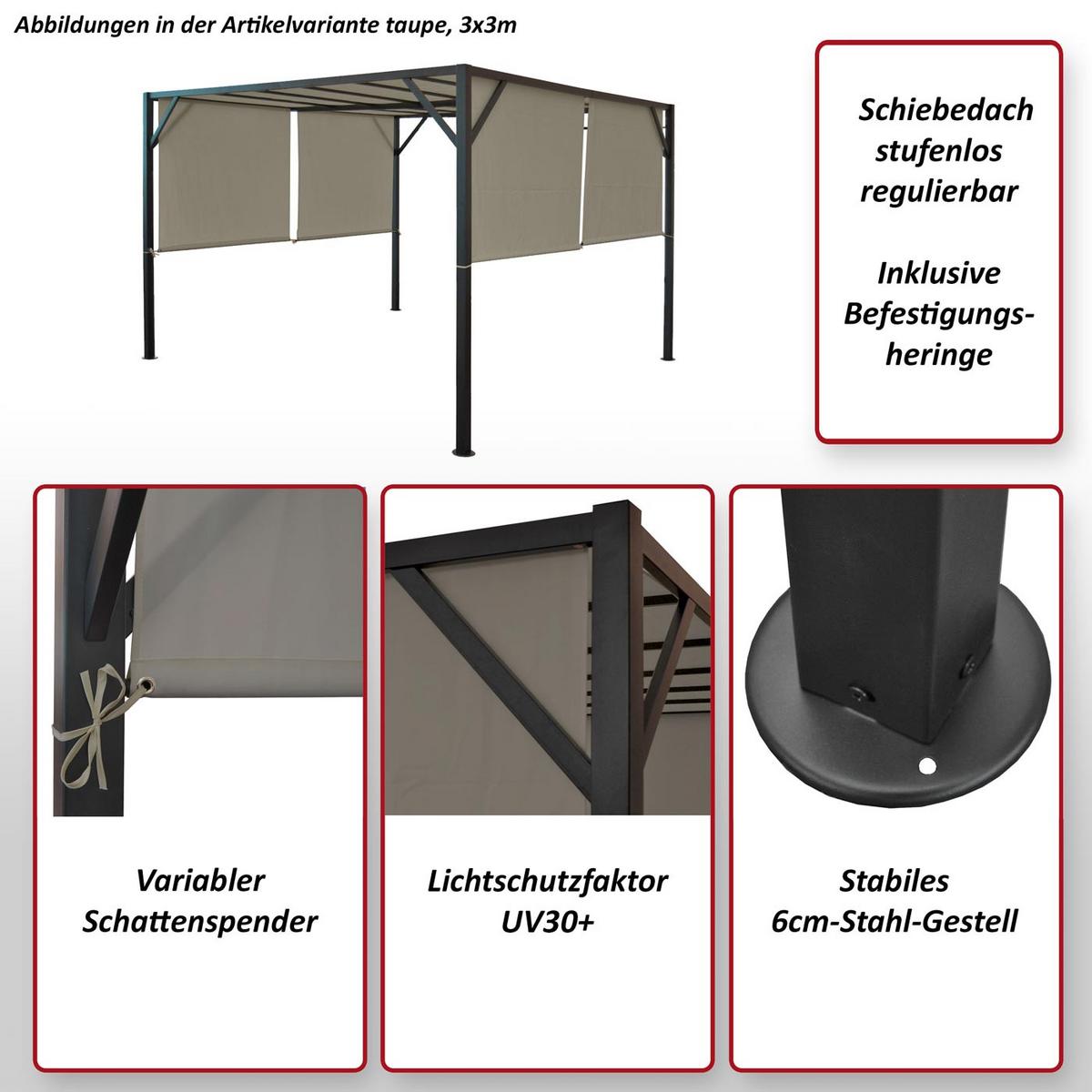 PERGOLA BEJA Bordeaux - Bordeaux, Metall (304/212/405cm) - MCW