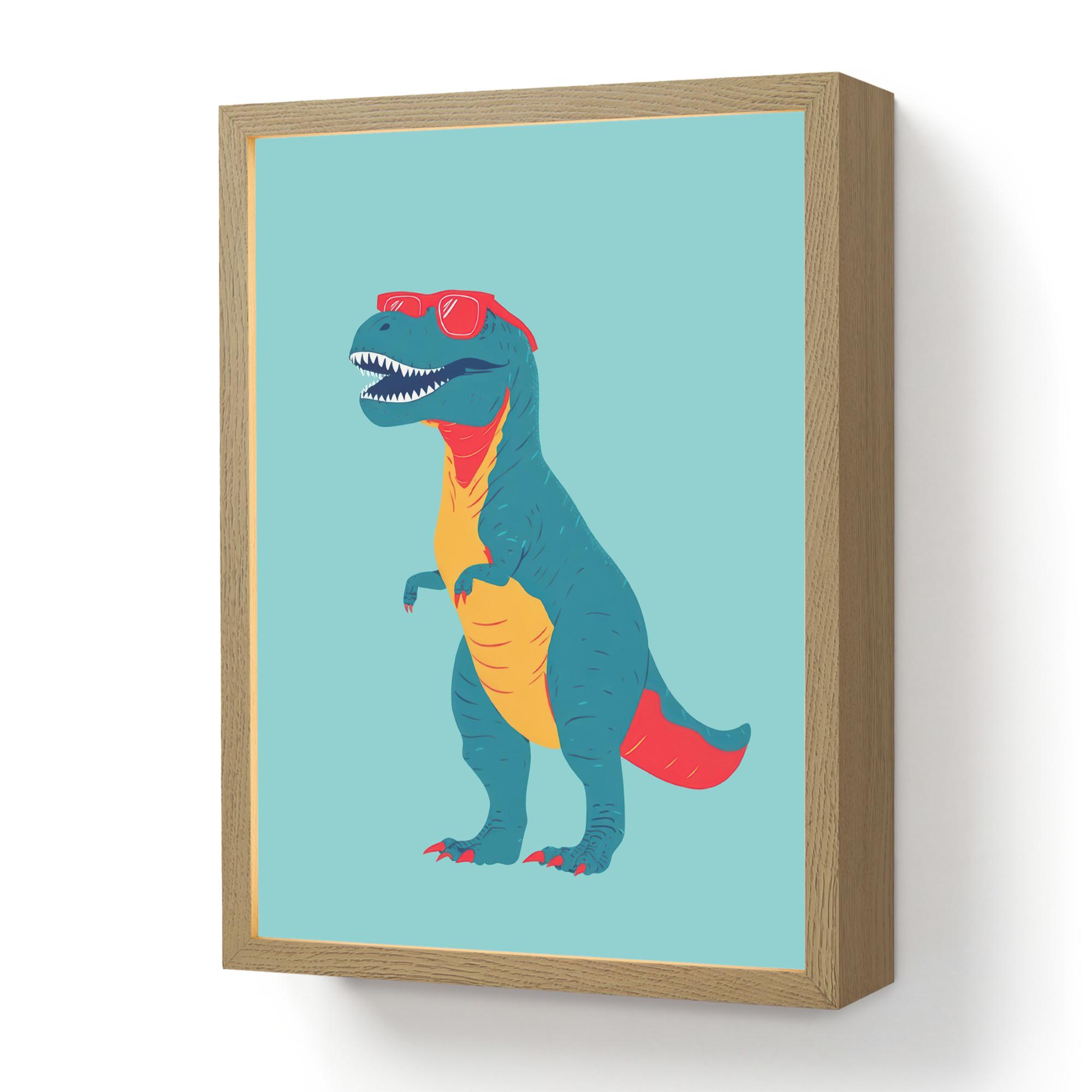 WANDLEUCHTE MIT AKKU Dinosaurier - Blau - Sonnenbrille LED 30x40 cm - Hellblau, Holzwerkstoff (30/40/8cm) - OnlyWow