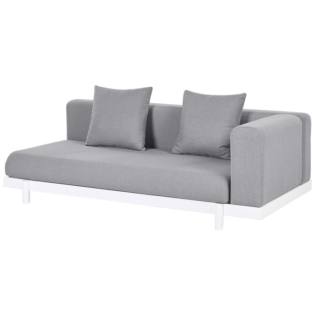 LOUNGE SET 5-Sitzer Aluminium weiß Auflagen grau Missanello - Weiß/Grau, Textil - Beliani