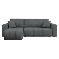 ECKSOFA Furyn Boucle - Dunkelgrau/Schwarz, Holzwerkstoff/Kunststoff (244/145cm) - MIRJAN24