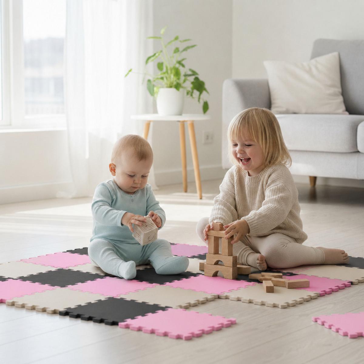 SPIELMATTE ab Null - 270/90 cm Puzzlematte Schwarz - Multicolor, Kunststoff (30/30cm) - Littletom
