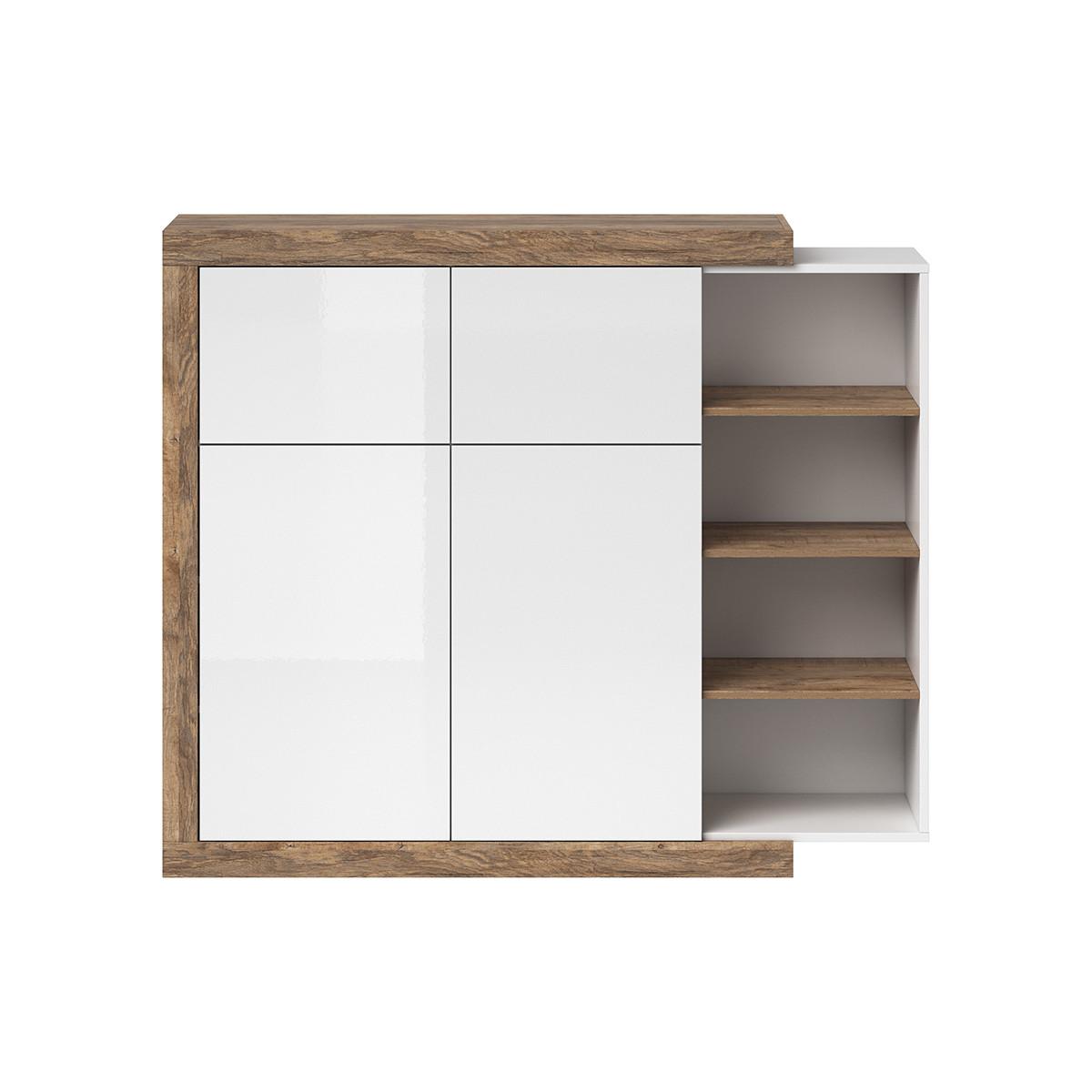 SIDEBOARD Azior Weiß und Holz - Weiß, Holzwerkstoff (150.7/127.7/40cm) - Petits-meubles