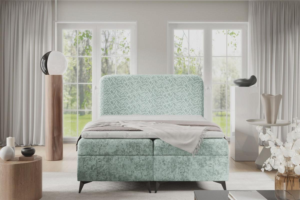 BOXBETT Triana - Grün, Holzwerkstoff/Textil (180/200cm) - Fun Möbel