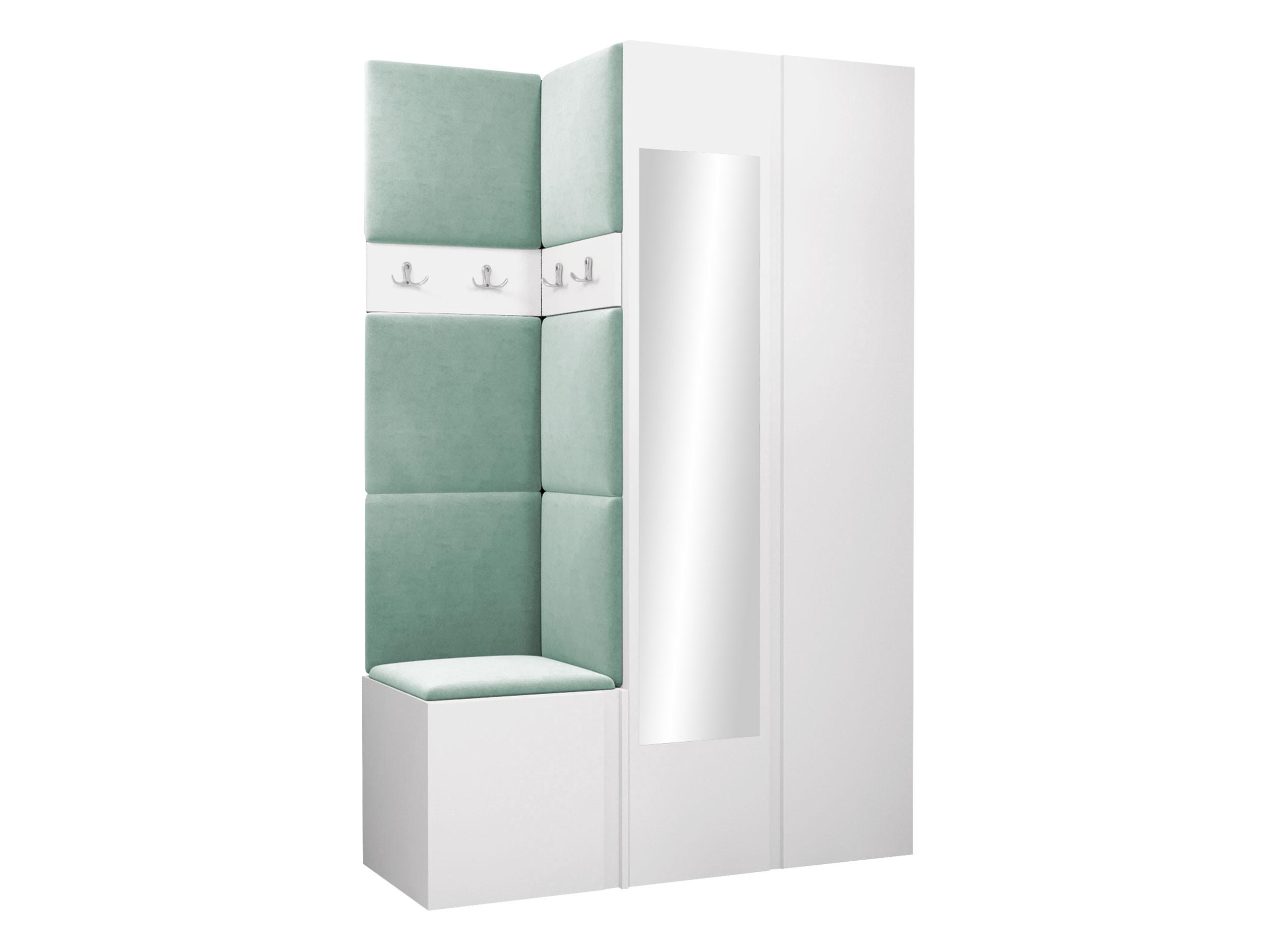 GARDEROBEN-SET Orion XXVI - Weiß/Mintgrün, Holzwerkstoff/Kunststoff (116/186/46cm) - MIRJAN24